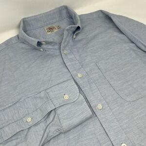 Faherty Stretch Oxford 2.0 Shirt Men's Medium Blue Button Down Collared Pocket